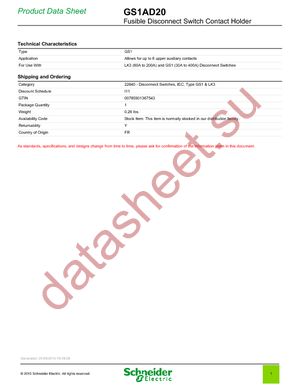 GS1AD20 datasheet  